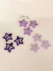 8 paars metallic stervormige haarspelden, retro mini-haaraccessoires, decoratieve haarspelden in Y2K-stijl voor vrouwen, schattig dagelijks gebruik, Schooly2k klauwen, haarklemmen, haarspeldjes