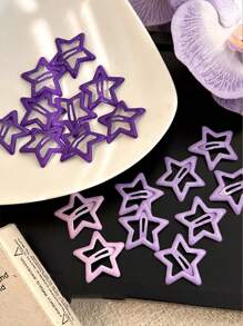 8 paars metallic stervormige haarspelden, retro mini-haaraccessoires, decoratieve haarspelden in Y2K-stijl voor vrouwen, schattig dagelijks gebruik, Schooly2k klauwen, haarklemmen, haarspeldjes