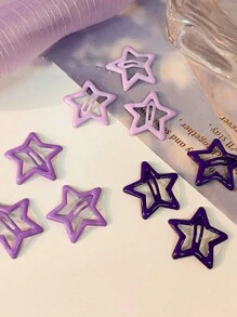 8 paars metallic stervormige haarspelden, retro mini-haaraccessoires, decoratieve haarspelden in Y2K-stijl voor vrouwen, schattig dagelijks gebruik, Schooly2k klauwen, haarklemmen, haarspeldjes