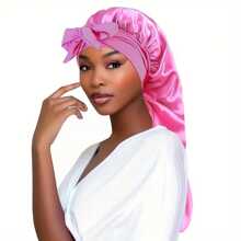 ZTZI Braid Bonnet With Tie Band Soft Breathable Sleeping Night Cap Elegant Solid Color Extra Long Satin Bonnets For Women Girls - Multicolor - View 19