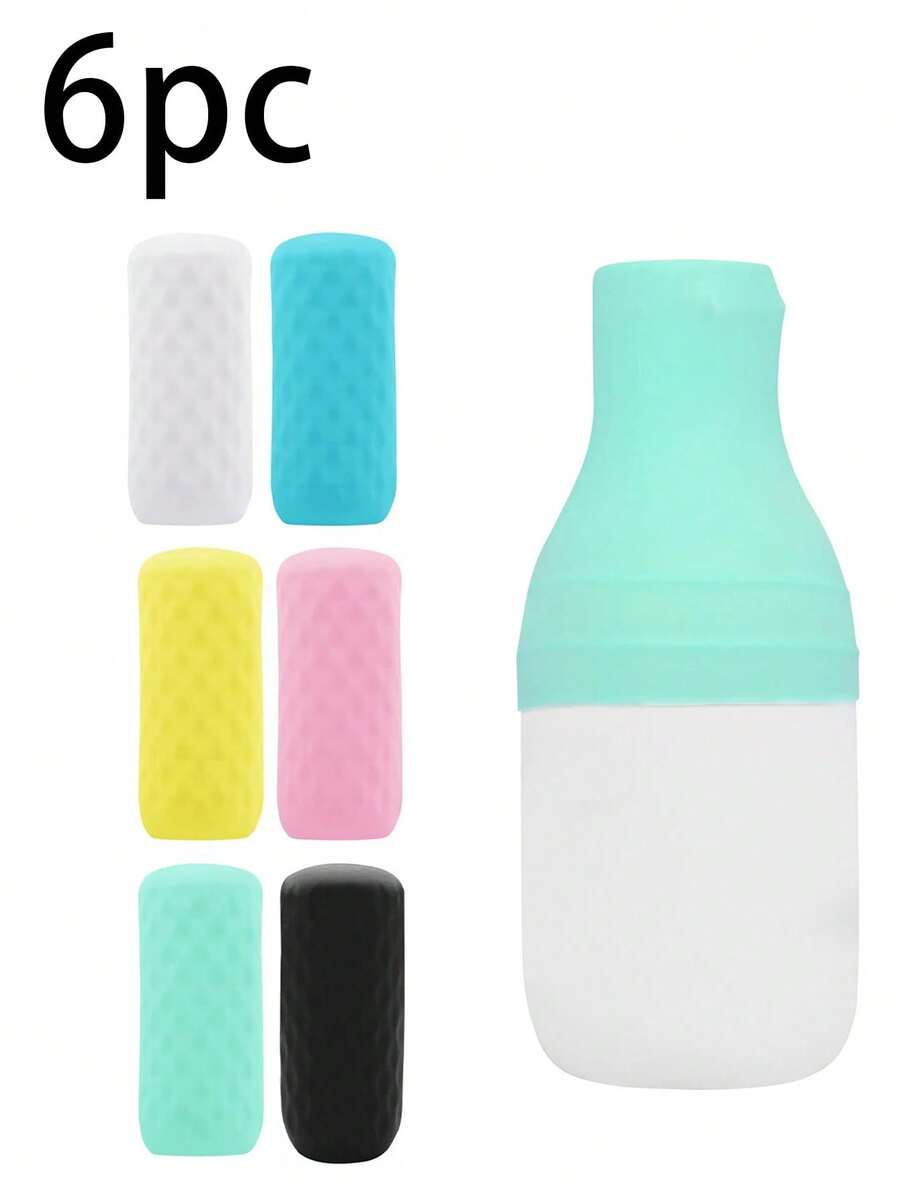 6 件防漏弹性盖，邮轮和旅行行李必备品，男女皆宜，硅胶瓶盖，适用于大多数旅行装瓶子和洗漱用品