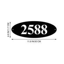 1 pieza Placa personalizada de número de dirección de metal, señal de dirección ovalada personalizada, placa minimalista de número de puerta, señal numérica personalizada para decoración del hogar, decoración de pared