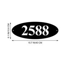 1 pieza Placa personalizada de número de dirección de metal, señal de dirección ovalada personalizada, placa minimalista de número de puerta, señal numérica personalizada para decoración del hogar, decoración de pared