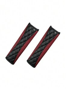 2pcs PU Leather Embroidered Car Seat Covers, Dimension: 9 Inches, Unisex Auto Accessories - one-size - View 8