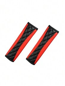 2pcs PU Leather Embroidered Car Seat Covers, Dimension: 9 Inches, Unisex Auto Accessories - one-size - View 1