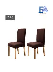 Funda unicolor elástica para silla con 2/4/6 piezas, funda protectora para silla de comedor, cubierta decorativa para taburete de hogar - Marrón Chocolate - Ver 3