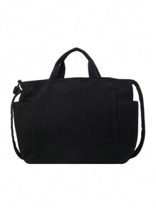 Bolso de hombro de unicolor versátil y sencillo para mujer, bolso tipo hobo de pana casual con múltiples bolsillos de gran capacidad, bolso de cubo cruzado, bolso de saco vintage para viajes al aire libre, trabajo y compras, puede contener iPad