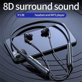 M60 Card Insertion Headphones Neck Hanging In-Ear Standby Long Battery Stereo True Wireless Earphones For Sports