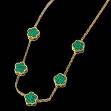 Green Clover Flower Cord - 18k Gold Plated - 金色 - 查看 3