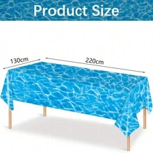1 pieza Mantel de plástico con ola azul para fiesta de playa de verano, fiesta de playa, mantel para fiesta hawaiana, mantel impermeable para decoración de fiesta en la piscina (4 estilos)