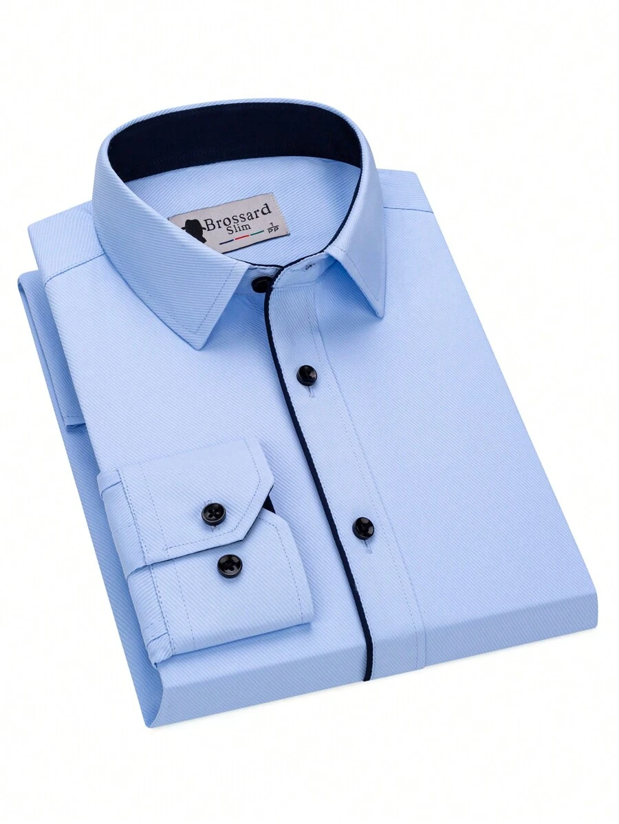 Men Shirts - 淺藍色 - 查看 1