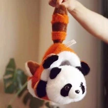 1pc Cute Reversible Plush Doll, Double-Sided Panda To Raccoon Stuffed Doll - Multicolor - View 4