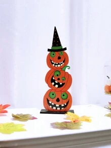 1 件 - 木制装饰品，创意黑猫邪恶南瓜图案垂直装饰品，万圣节派对家居装饰品 - 彩色 - 查看 9