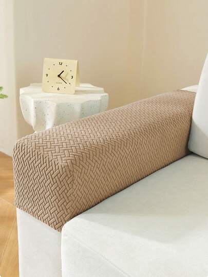 2pcs Abstract Plaid Sofa Armrest Covers, Practical Durable Universal Short Armrest Protectors