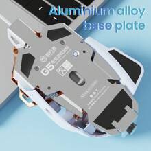 EWEADN G5 USB 有线游戏鼠标静音或有声可选金属机械鼠标游戏鼠标带有 7 个按钮宏功能键，支持尾部长度调节以适应不同的手部尺寸，非常适合台式机、笔记本电脑、计算机、学校 - 黑色 - 查看 3