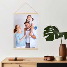 1pc Custom Wooden Frame Hanging Scroll Painting, Personalized Wall Art Canvas Poster, Canvas Wall Art, Custom Image Printing, Art Photo Printing, Home Decoration Bedroom, Living Room, Study Decoration Painting, Space Decoration, Valentine's Day, Thanksgiving, Birthday Gift Decoration Exquisite, Modern, Contracted Custom, Personalized, Unique Ideal Gifts For Mother's Day, For Children's Day, For Graduation, For Housewarming Living Room, Valentine Day Decor, Customized Wall Art, Home Refresh - Multicolor - View 2