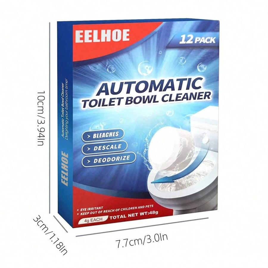 12/24 件装 马桶清洁剂、浴室清洁块、浴室除臭除垢片、尿渍清洁泡腾片、水槽清洁块、清洁用品 - 彩色 - 查看 1