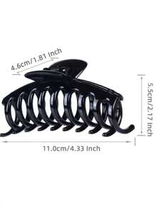 2pcs Black & Amber Large Lightweight Plastic Hair Claw Clips For Women, Versatile Use For Daily, Shower, Makeup, Hairstyle, Fashion Accessory, Elegant & Casual Hair Jaw Clip Hair Clamps Hair Clutch Hair Catcher Clip