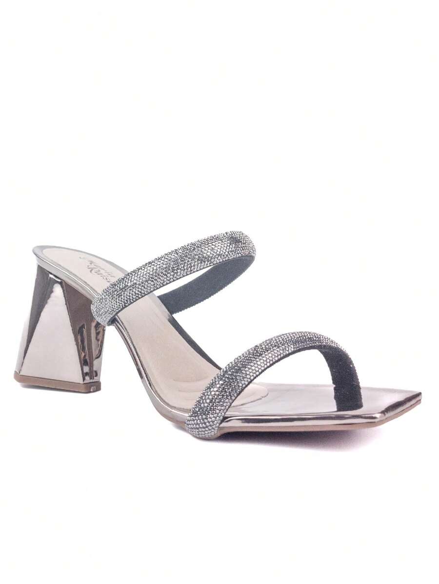 Women Heeled Sandals - Màu xám đen - Xem 1