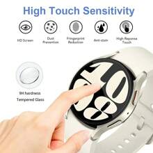 1 Stück HD einfach zu installierendes gehärtetes Glas Displayschutzfolie kompatibel mit Samsung Watch 4/5/6/7 mit Ausrichtungshilfe für 40mm 42mm 43mm 44mm 46mm 47mm