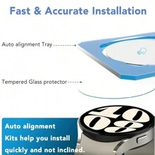 1 Stück HD einfach zu installierendes gehärtetes Glas Displayschutzfolie kompatibel mit Samsung Watch 4/5/6/7 mit Ausrichtungshilfe für 40mm 42mm 43mm 44mm 46mm 47mm
