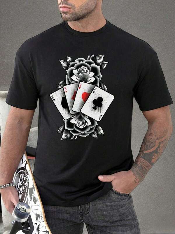 Playera Rosas Cartas Niapes Juego Trendy Show Celebracion