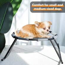 Elevated Dog Bed For Small Dogs With Washable Breathable Mesh And Removable Steel Frame Raised Cooling Pet Cot - Xám - Xem 6