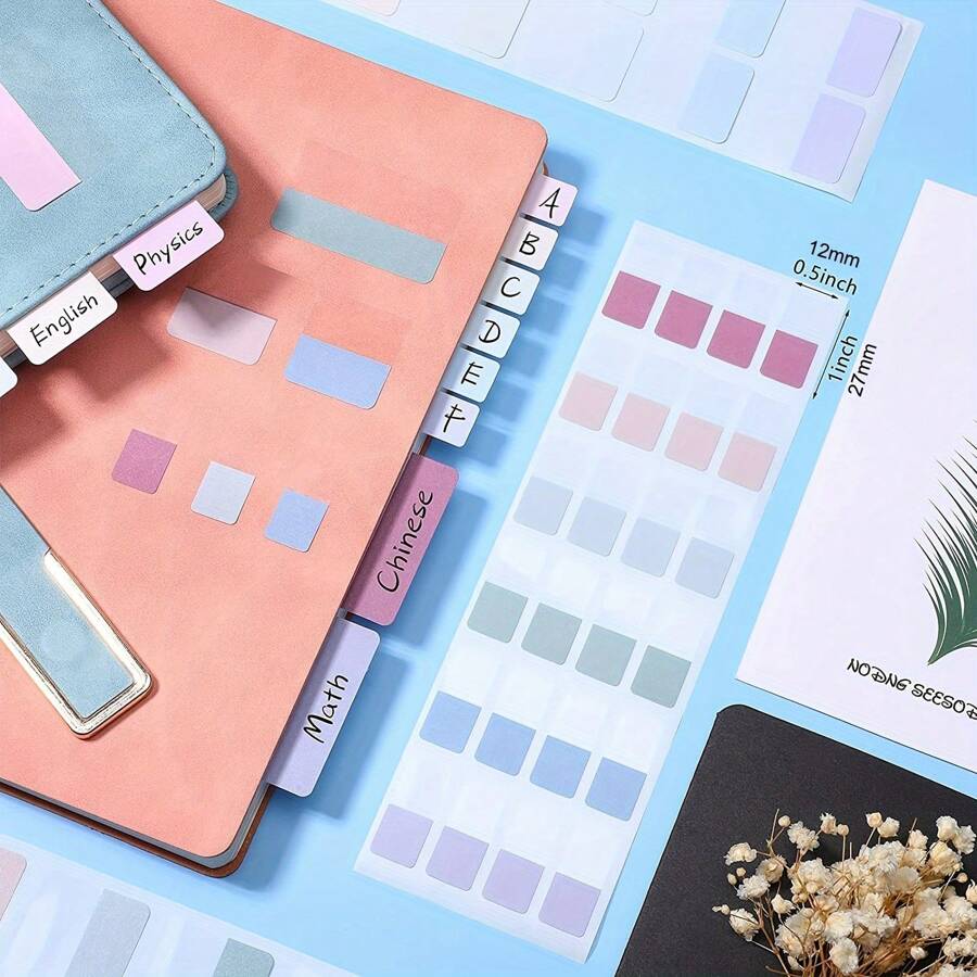 480pcs Sticky Index Tabs Colored Adhesive Flag Tabs Writable And ...