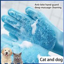 1 Pair Of Pet Bath Massage Gloves, Thickened Beauty Gloves, Silicone Material Massage Pet Hair Removal To Prevent Scratching