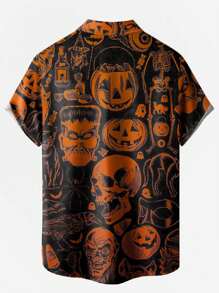 Men #39 s Plus Size Halloween Vacation Casual Outdoor Skull Pumpkin Ghost