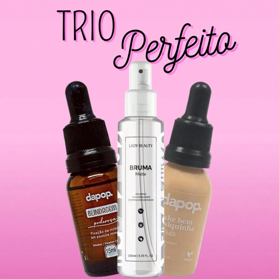 Powerful Shielding Kit 15 Ml Dapop + Lady Beauty Matte Fixative Mist + Bem Basiquinha Fluid Foundation Dapop - COR 2 - View 1