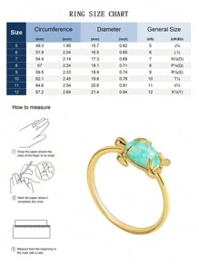 Charm-In 1 Chiếc Nhẫn Rùa Đá Quý Úc Màu Xanh, Lý Tưởng Làm Quà Tặng Ngày Của Mẹ, Quà Tặng Sinh Nhật Hoặc Trang Sức Mùa Hè Cho Bé Gái - Màu xanh lam - Xem 4