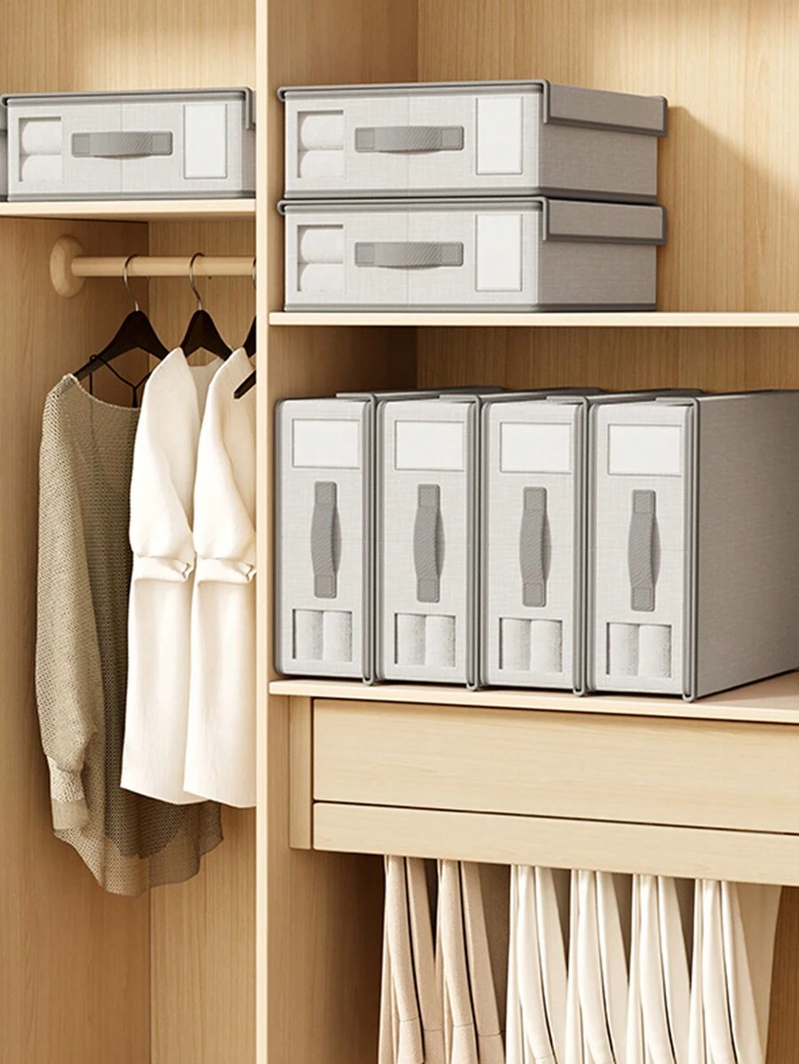 1 pieza Caja de almacenamiento de juego de ropa de cama con tapa, organizador de cajones para el hogar,  decoraciones, decoración de otoño, decoración festiva, decoración de habitación, decoración del hogar, decoración de otoño, decoración de dormitorio - Multicolor - Ver 1