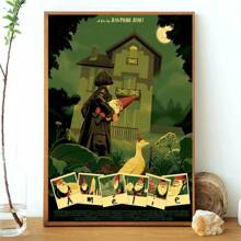 1 幅法国浪漫爱情电影海报 Amelie 复古电影海报帆布印刷墙面艺术装饰画适用于家庭房间装饰无框 - 彩色 - 查看 11