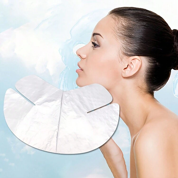 200 piezas Papeles desechables de máscara hidratante para el cuello, hojas transparentes de máscara de plástico para el rostro de uso en salón, papeles de máscara para arrugas del cuello, impermeables e hidratantes, necesarios para usar con productos cosméticos, adecuados para salón, spa, cuidado facial en casa - Multicolor - Añade 7