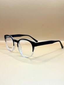 Men's Glasses Round Transparent Black Graphite Frame TR90 Lens High Resistance 7715 - Đen và trắng - Xem 2