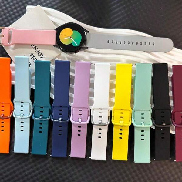 Banda de silicona suave con grabado floral y 12 colores deportivos, compatible con Samsung Galaxy Watch 4 de 40 mm y 44 mm / Watch 3 de 41 mm / Active 2 de 40 mm y 44 mm / Watch 4 Classic de 42 mm y 46 mm, correa de reloj inteligente para mujeres