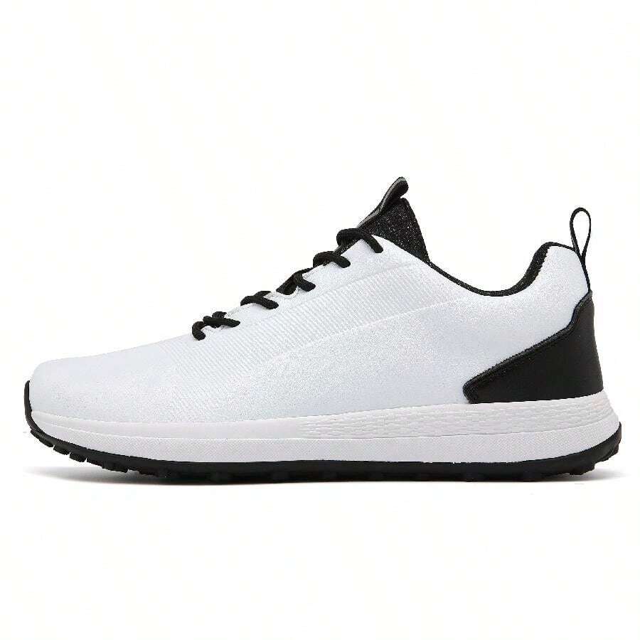 男士高尔夫球鞋，防滑、透气、舒适 - 黑與白 - 查看 1