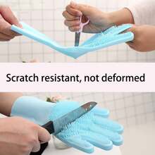 1 Pair Of Pet Bath Massage Gloves, Thickened Beauty Gloves, Silicone Material Massage Pet Hair Removal To Prevent Scratching