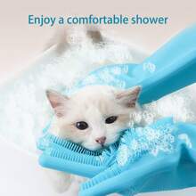1 Pair Of Pet Bath Massage Gloves, Thickened Beauty Gloves, Silicone Material Massage Pet Hair Removal To Prevent Scratching