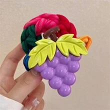 1 pezzo Elastico per capelli a fantasia di frutta (fragola, anguria, ananas), accessorio per capelli casual da donna, fermaglio per coda di cavallo, elastico per capelli