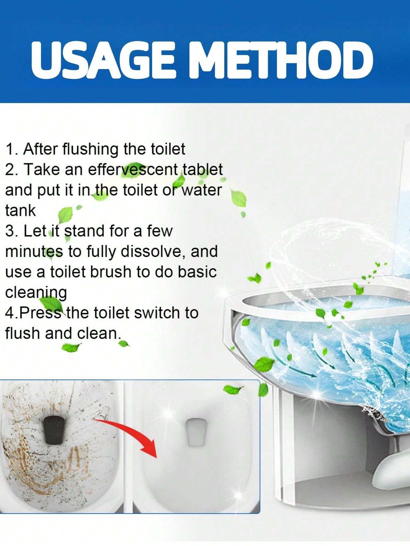 Toilet Bowl Effervescent Tablets Toilet Cleaning To Remove Dirt And