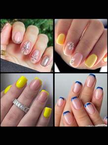 Puntas de uñas postizas extra cortas y cuadradas, puntas de uñas de gel suave pre moldeadas y semi mate, 240 piezas de uñas postizas de cobertura completa pre formadas para principiantes y profesionales, uñas postizas, suministros para uñas