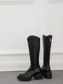 2024 New Thick Heel Thigh High Boots For Women Over-The-Knee High Boots Thick Sole Slim Boots For Autumn Winter