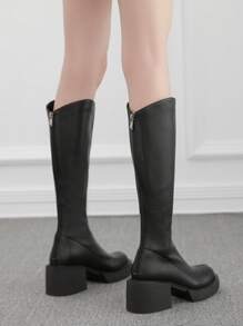 2024 New Thick Heel Thigh High Boots For Women Over-The-Knee High Boots Thick Sole Slim Boots For Autumn Winter