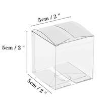 20 PCS Clear Favor Boxes Plastic Clear Gift Boxes Gift Boxes,Transparent, Small, Square, Storage Bins, Empty Boxed Containers, Wedding, Party, Birthday Present,