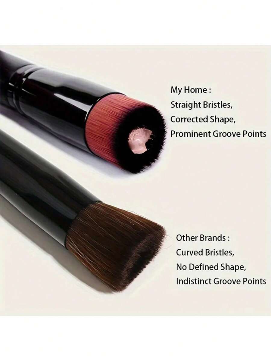 1 Pc Flat Top Foundation Brush For Flawless Liquid, Cream, And Powder