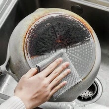 10pcs Premium Metal Wire Dishwashing Cloth Scrubs Cleans, Scrubbing Wire Dishwashing Rags Non-Scratch Wire Dishcloth For Dishes, Sinks 2024 New Multipurpose Wire Dishwashing Rags - Xám - Xem 5