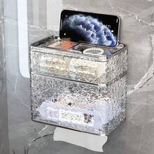 1 hộp đựng khăn giấy phòng tắm, hộp đựng giấy vệ sinh treo tường, giá để đồ bằng nhựa sang trọng nhẹ - Nhiều màu - Xem 4