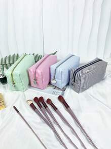 1Pc Customized Embroidery Minimalist Square Makeup Bag,Makeup Bag Makeup Pouch Skincare Bag Toiletry Bag Packing Cubes,Travel Essentials Cruise Essentials Dorm Essentials,Wedding Bridesmaid Gifts,Mom Gifts,Birthday Gifts,Gifts For Friends And Teachers,Home Decor,Bathroom Living Room Bedroom Decor,Bathroom Organizer,Jewelry Organizer,Lip Oil Organizer,Nail Polish Organizer Storage Makeup Organizer Makeup Case Letter,Striped,Plush Portable,Multifunction,Versatile,Large Capacity,Lightweight,Functional,Foldable,Practical,All-Purpose Fashion ,Colorful,Cute,Adorable,Contracted,Preppy,Dopamine Style Hot Pink Unique,Custom Finds,Winter Fashion,Christmas/Holiday Gift,Personalized Gifts For Women Pink Girls For Birthdays,For Christmas,For Holiday/ Vacation,For School,For Outdoors/Outings/Travel/Hiking/Stadium/Sports/Climbing - Multicolor - View 6